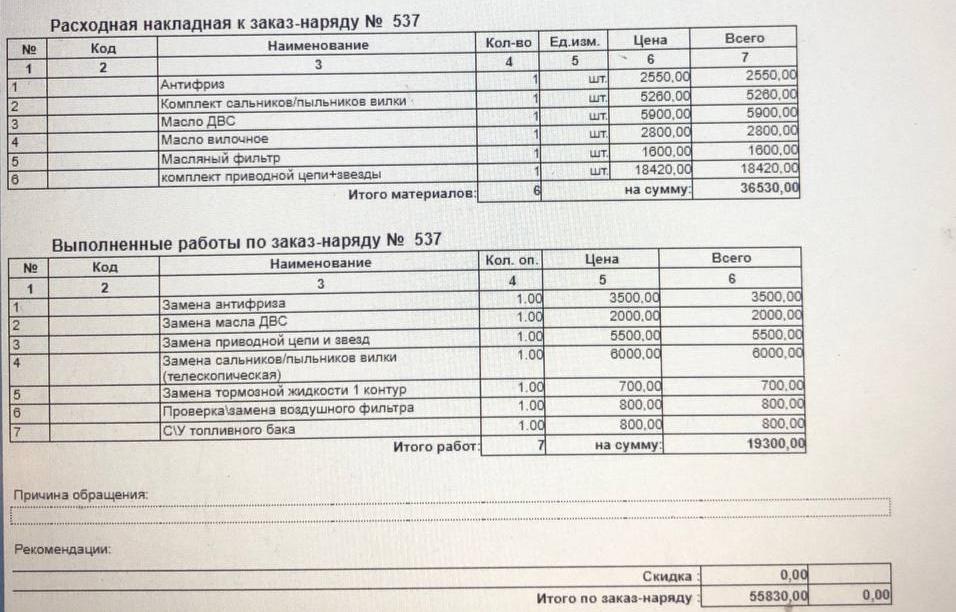 ТО 04.03.2024, пробег 19000