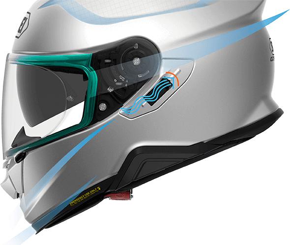 Аэродинамика мото шлема Shoei GT-Air II