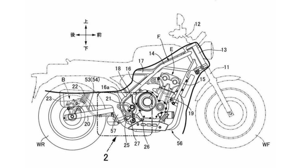 Возможно это Honda CB1100 2023. Новый патент Honda