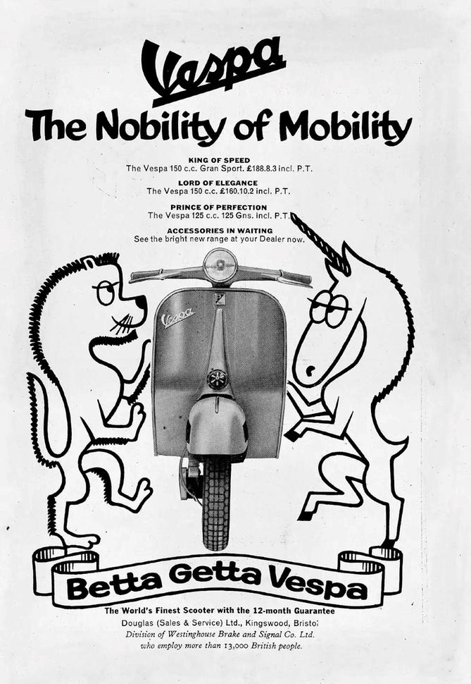 80 лет винтажной рекламы мотороллеров Vespa ч.1