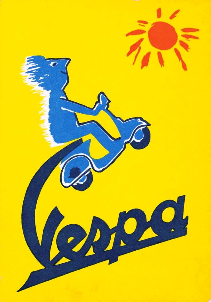 80 лет винтажной рекламы мотороллеров Vespa ч.1