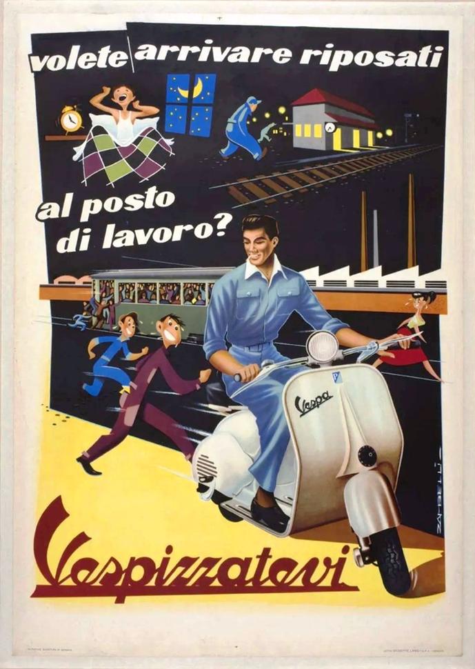 80 лет винтажной рекламы мотороллеров Vespa ч.1