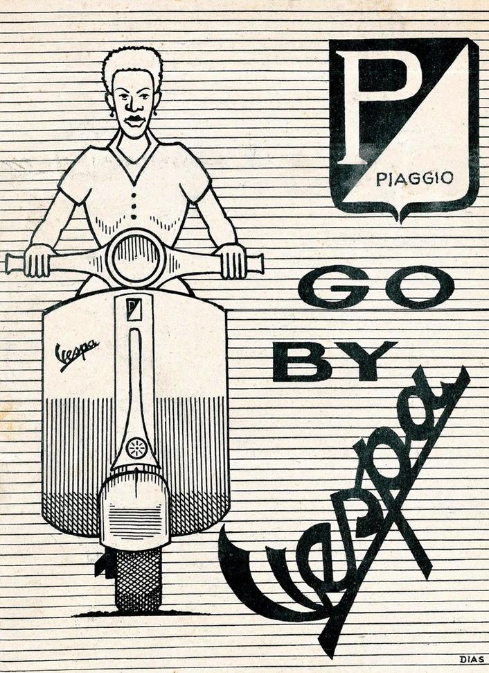 80 лет винтажной рекламы мотороллеров Vespa ч.1