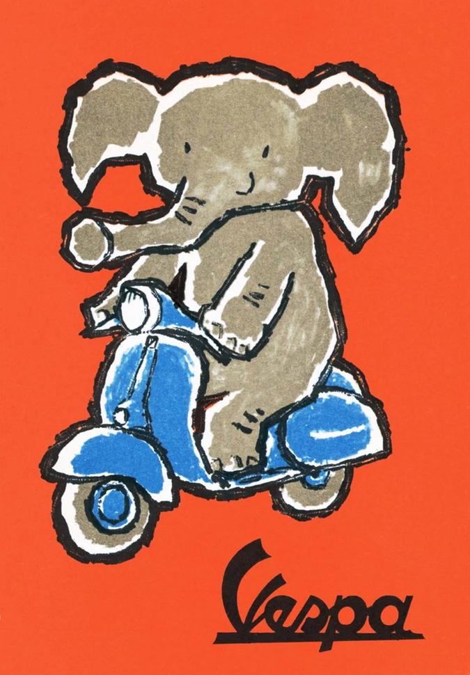 80 лет винтажной рекламы мотороллеров Vespa ч.1