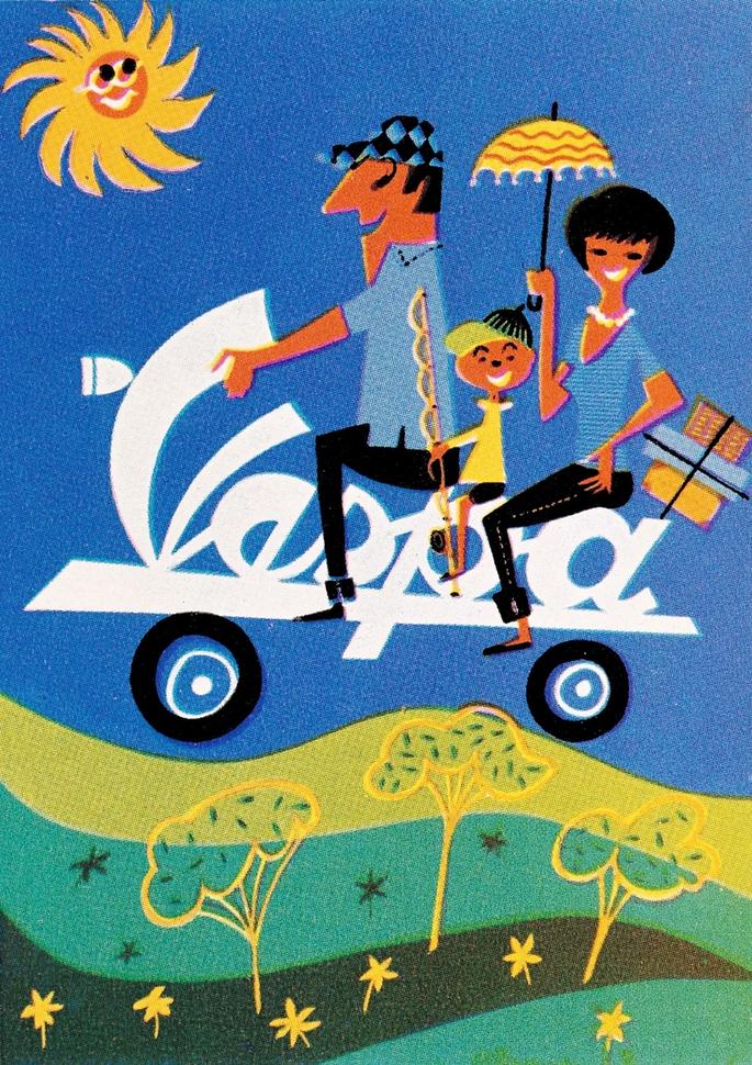 80 лет винтажной рекламы мотороллеров Vespa ч.1