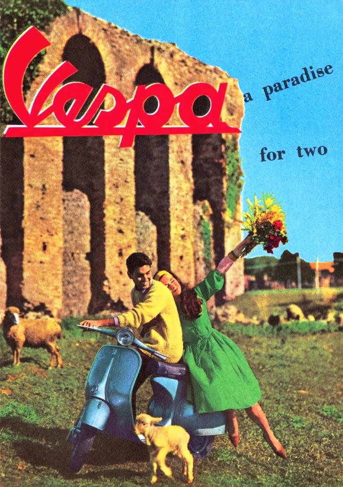 80 лет винтажной рекламы мотороллеров Vespa ч.1