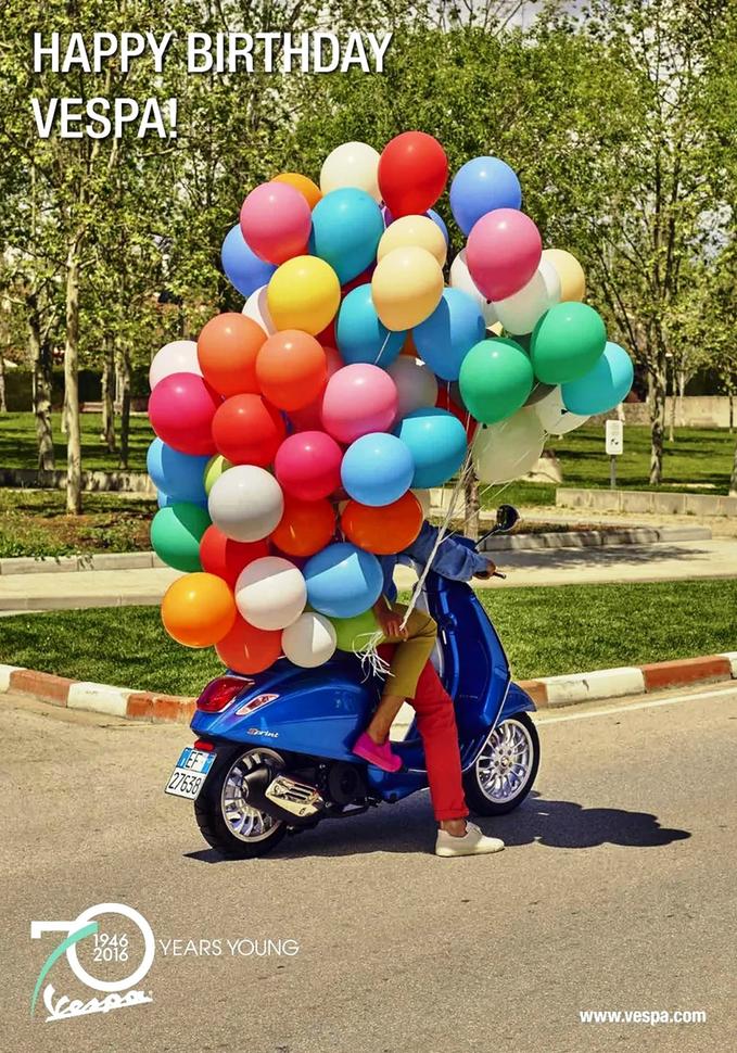 80 лет винтажной рекламы мотороллеров Vespa ч.2