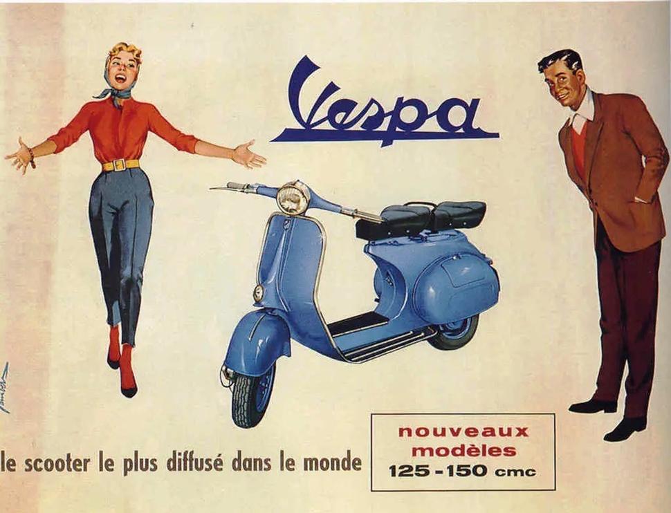 80 лет винтажной рекламы мотороллеров Vespa ч.1